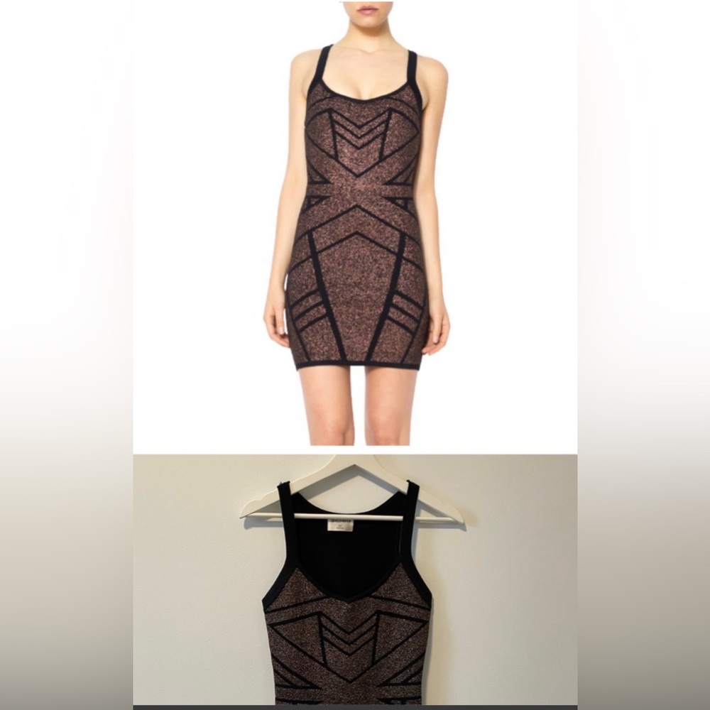 Gentle Fawn Black & Gold Bodycon Dress
